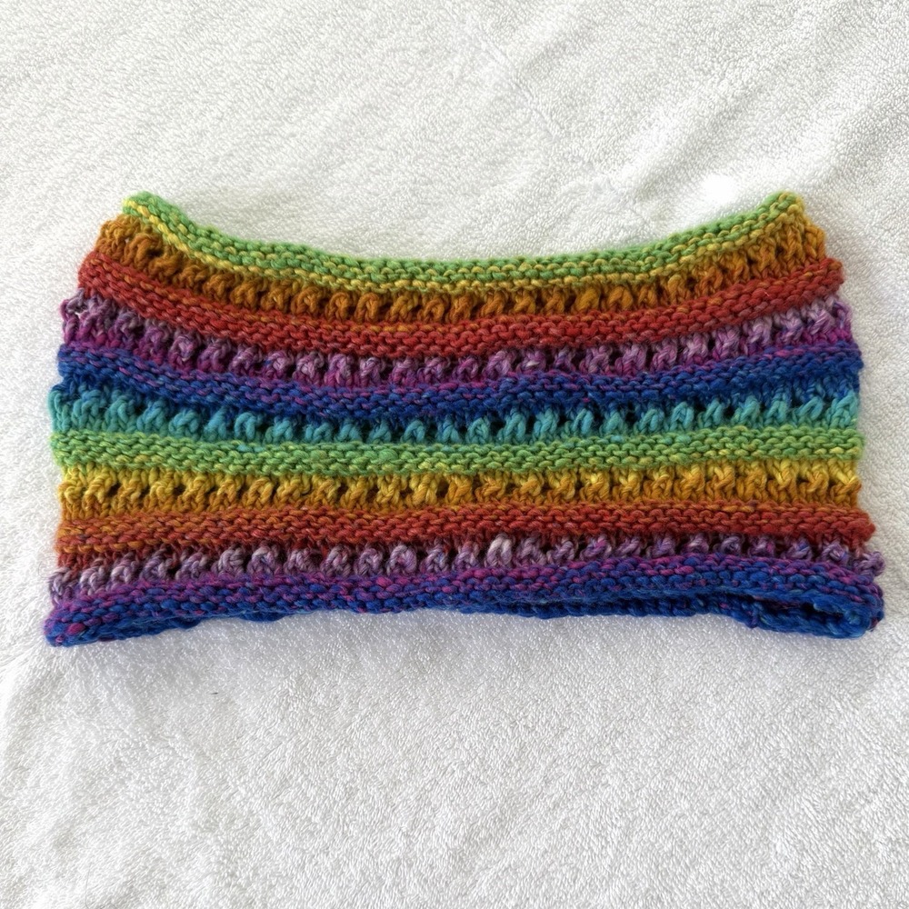 Handmade Mini Tube Top Bandau Knit Rainbow Festival Candy Rave Beach Party